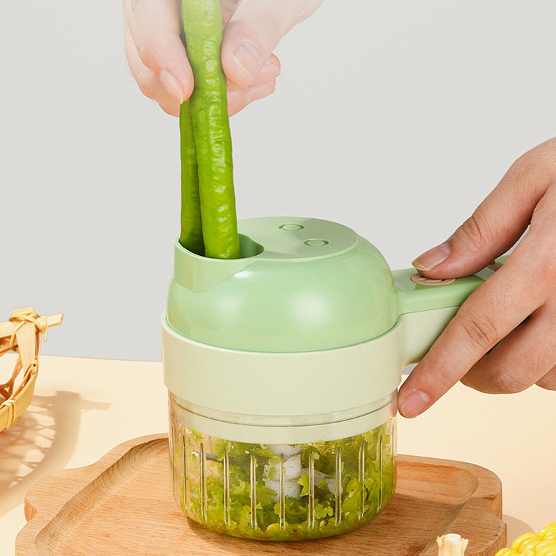 GreenTech Gemüseschneider | Der 4-in-1 Elektrisch aufladbare Gemüseschneider