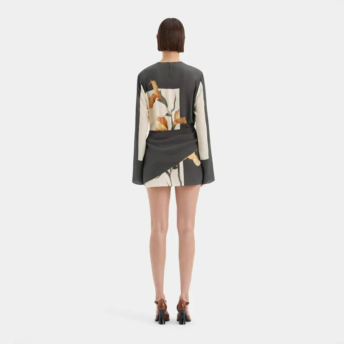 FloraTwist Mini-Cocktailkleid | Elegantes Blumenmuster für stilvolle Anlässe