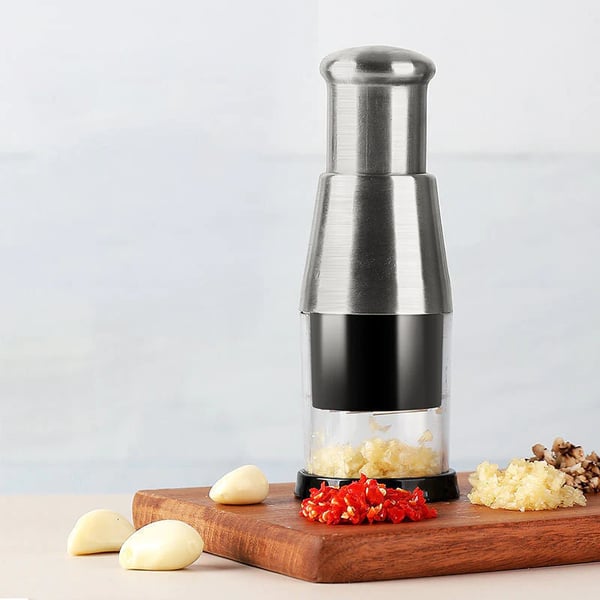 GourmetEssence Edelstahl Knoblauchpresse | Effizient und stilvoll für perfekte Knoblauchpaste