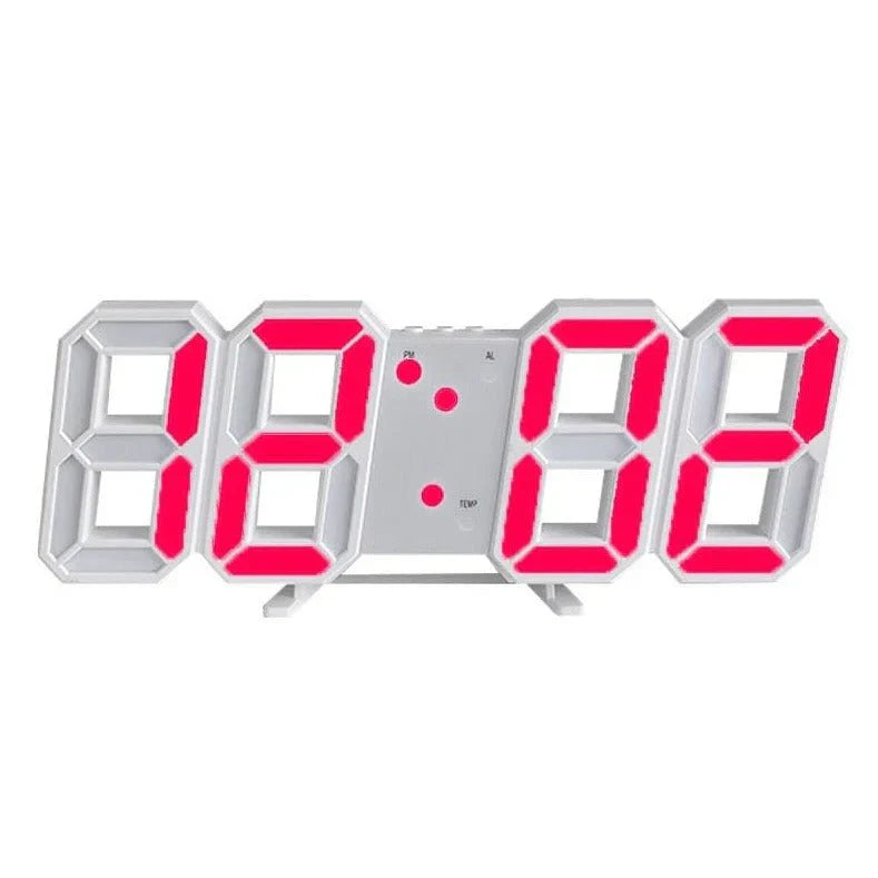 TimeGlow 3D LED Wanduhr – Digitale Uhr mit Einstellbarer Beleuchtung