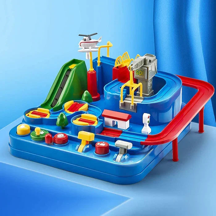 RescueTrack Abenteuer-Set – Pädagogisches Spielzeug für Rettungsfahrzeuge für Kleinkinder
