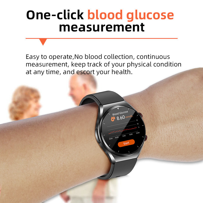 Blutzuckermessung mit einem Klick|Blutzucker Blutdruck EKG|EKG HRV Herzfrequenzüberwachung Smart Health Uhr