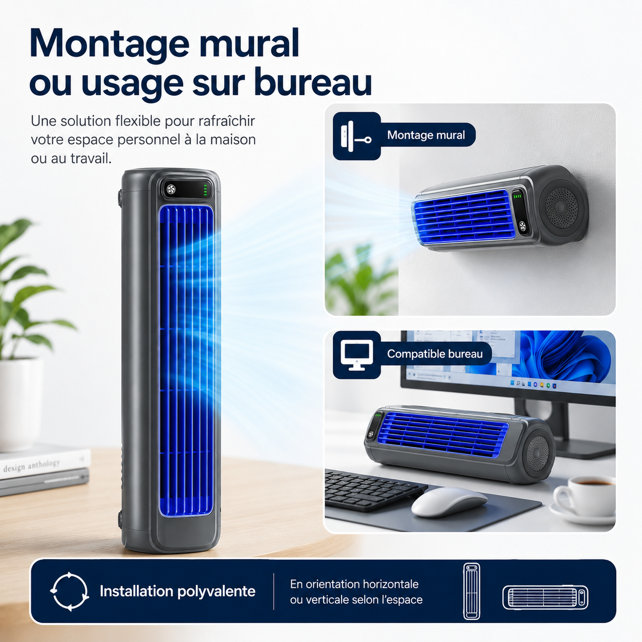 AirWave – Tragbare wiederaufladbare Klimaanlage mit 12 Stunden Akkulaufzeit