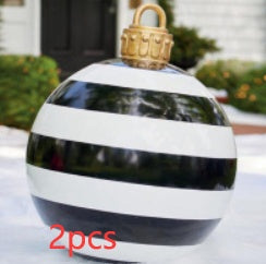 Aufblasbare Weihnachtskugel Außen Deko 60cm – Wetterbeständige PVC Weihnachtsdekoration