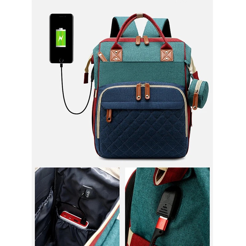 2in1 Baby Rucksack mit Wickelauflage