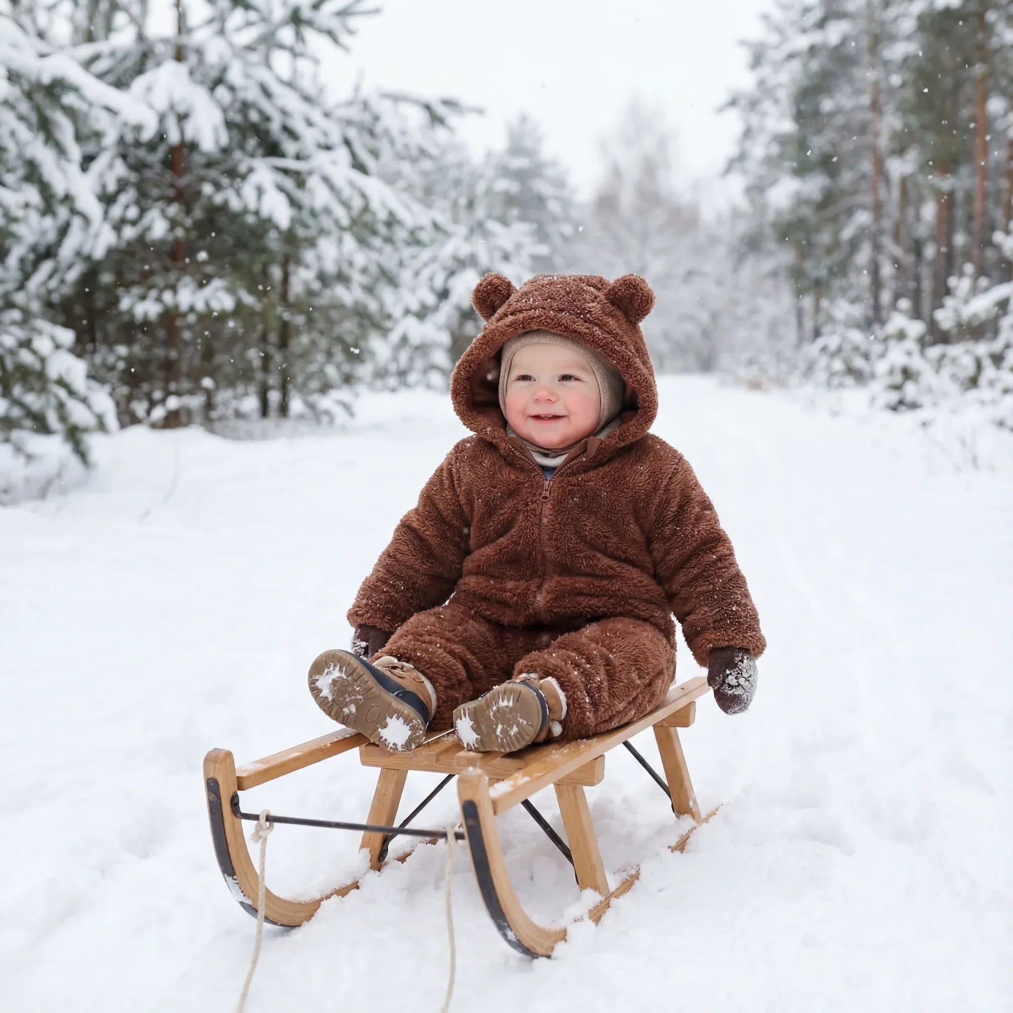 BabyBear | Plüsch Bär Winter Baby Overall Weiche Cozy Outfit