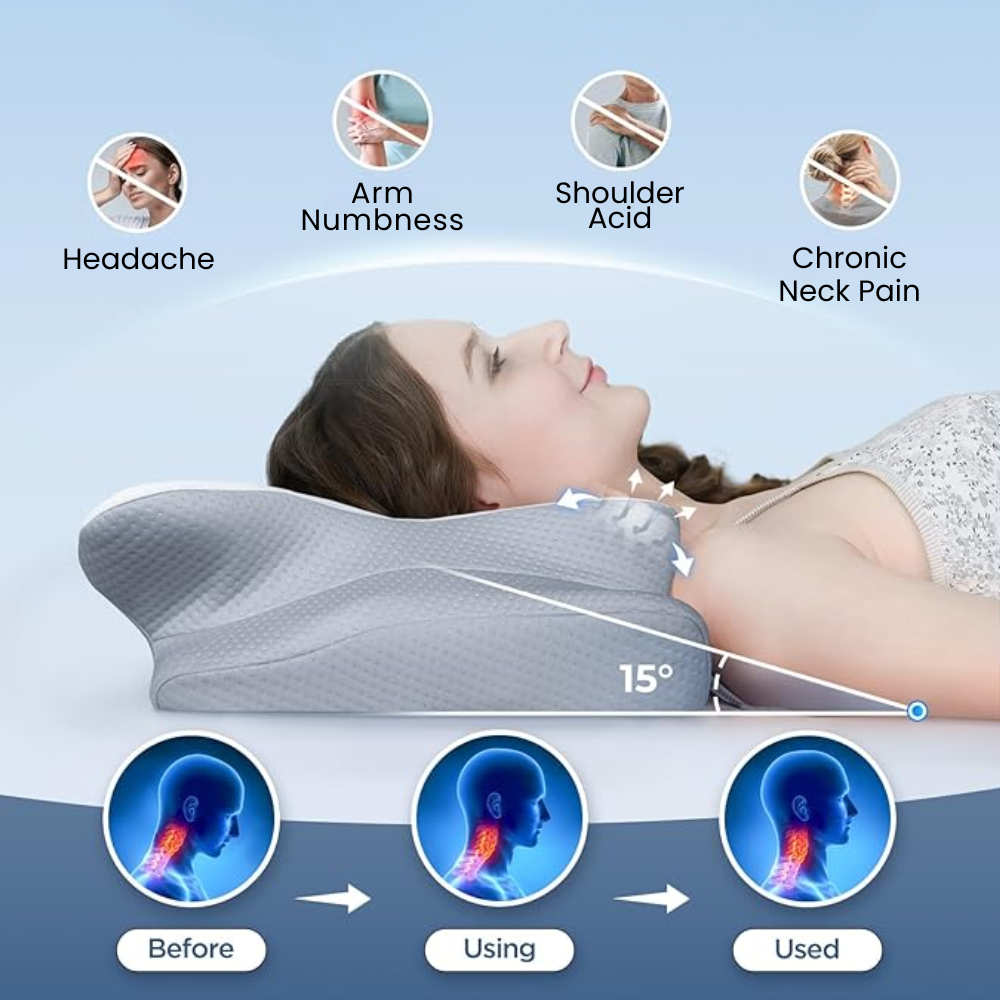 Anti-Schnarch Kissen | Ergonomische Nacken- und Kopfstütze | Weiß