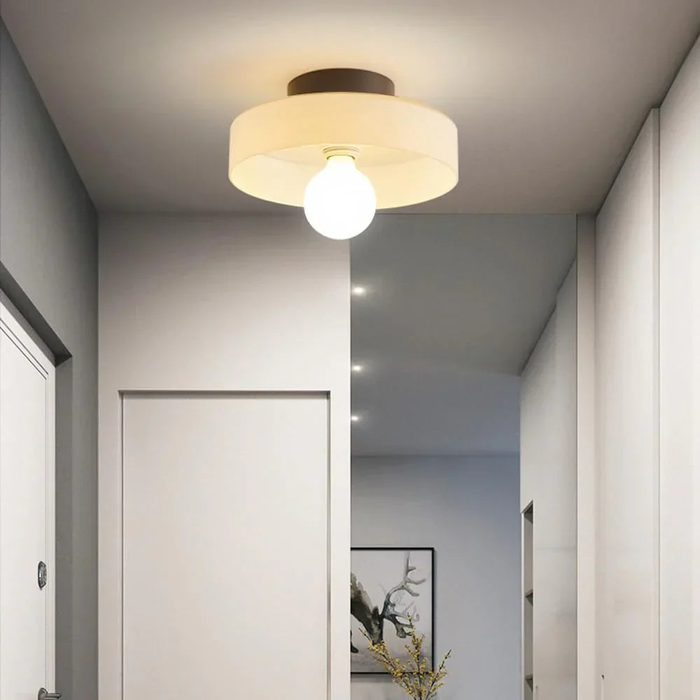 Nordic Glass Olive Disc Wand- & Deckenleuchte LED 1-Licht