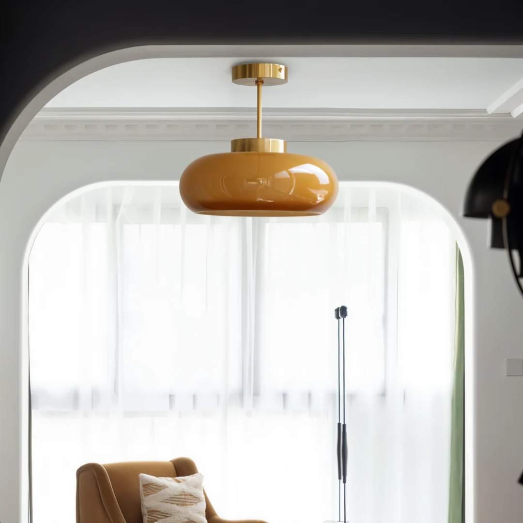 Vintage Glas Deckenleuchte 1-Licht