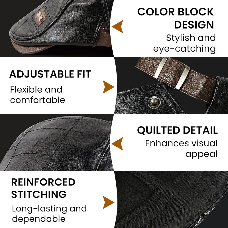 ElderLux Plüsch Leder Baret | Gemütliche Eleganz für ein warmes Wintererlebnis