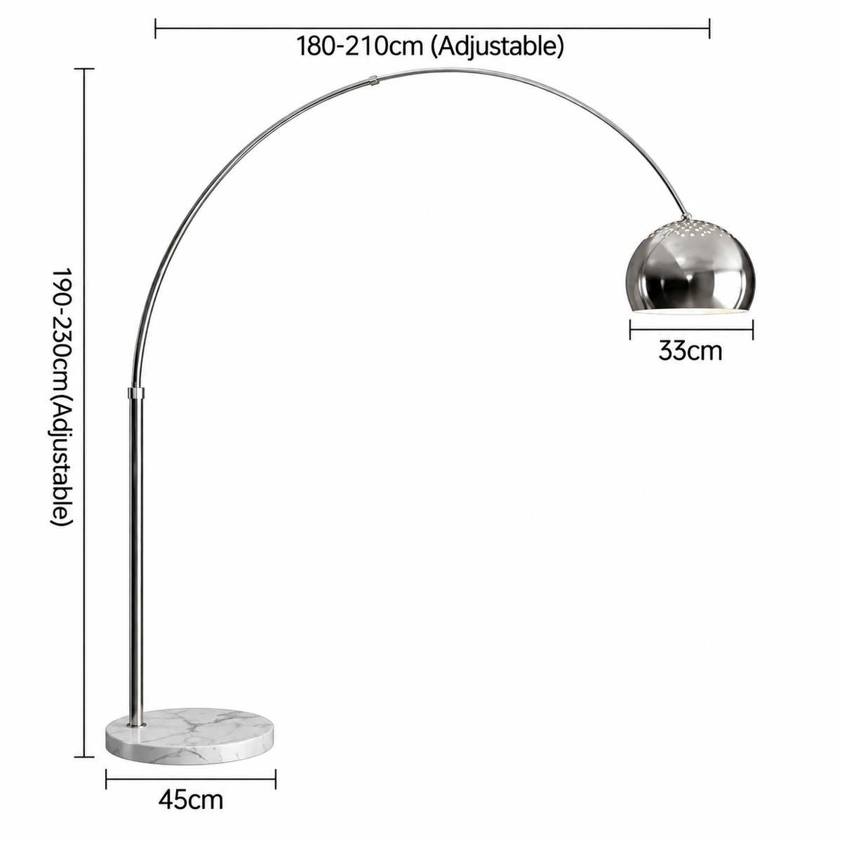 Italienische Arco Stehlampe – Modernes Design für das Wohnzimmer