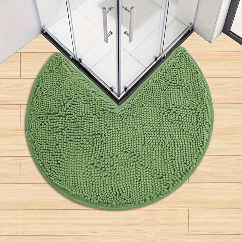 Rond LuxeChen Badmat Ultra-Weich Chenille – Rutschfest & Schnell Trocknend