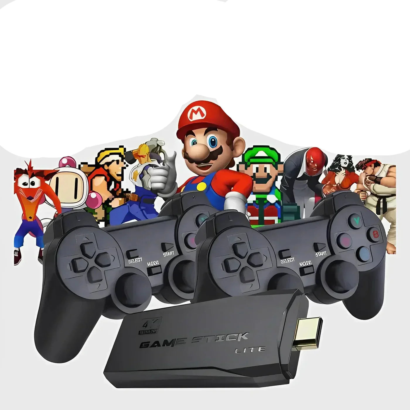 PixelDrive 64gb: Original mit 2 Controllern - Über 20.000 Spiele von Mario bis Pokémon