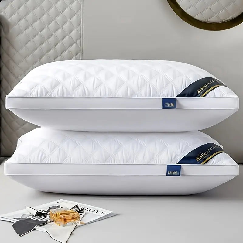 DreamRest - Set von 2 Hypoallergenen 3D Kissen - Sanfte Zervikale Unterstützung & Hotelqualität Schlaf