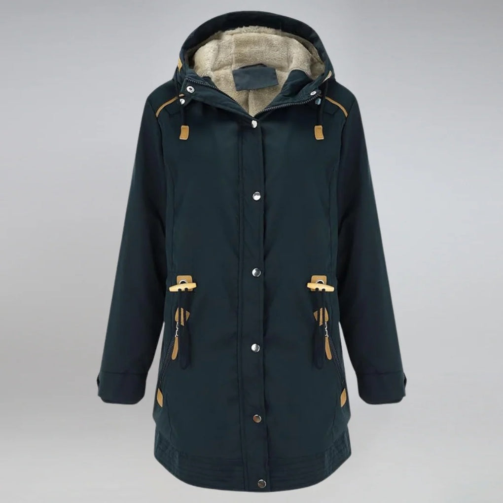 ArcticChic Damenparka – Wasserabweisende Winterjacke mit Verstellbarem Taillenzug und Warmer Fütterung