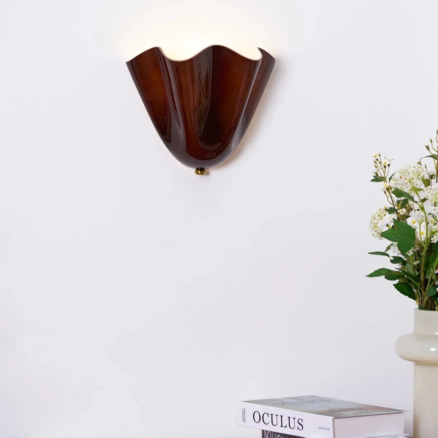 Retro Buntglas Rock Muschel Wandlampe LED 1-Licht