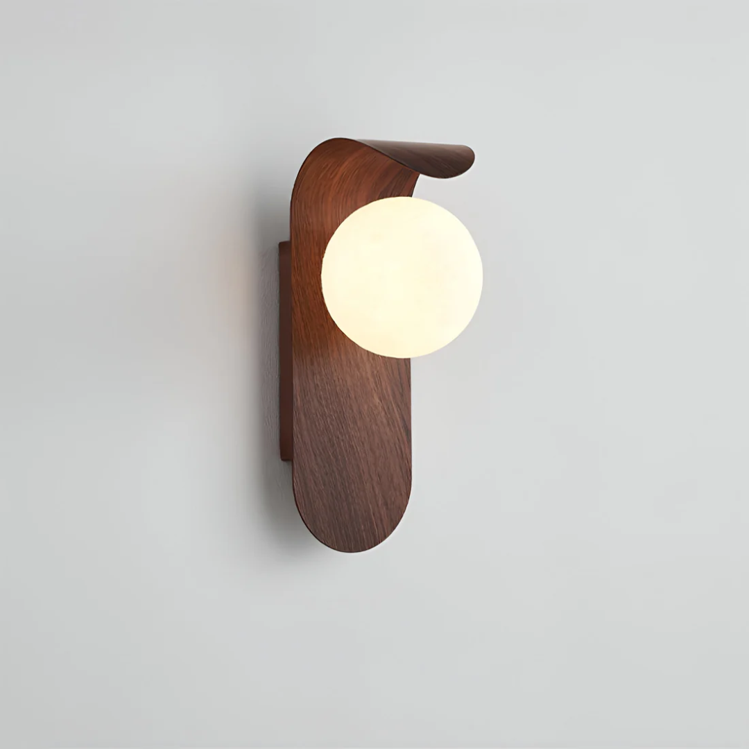 Skandinavische Holz-Globus Wandleuchte LED 1-Licht