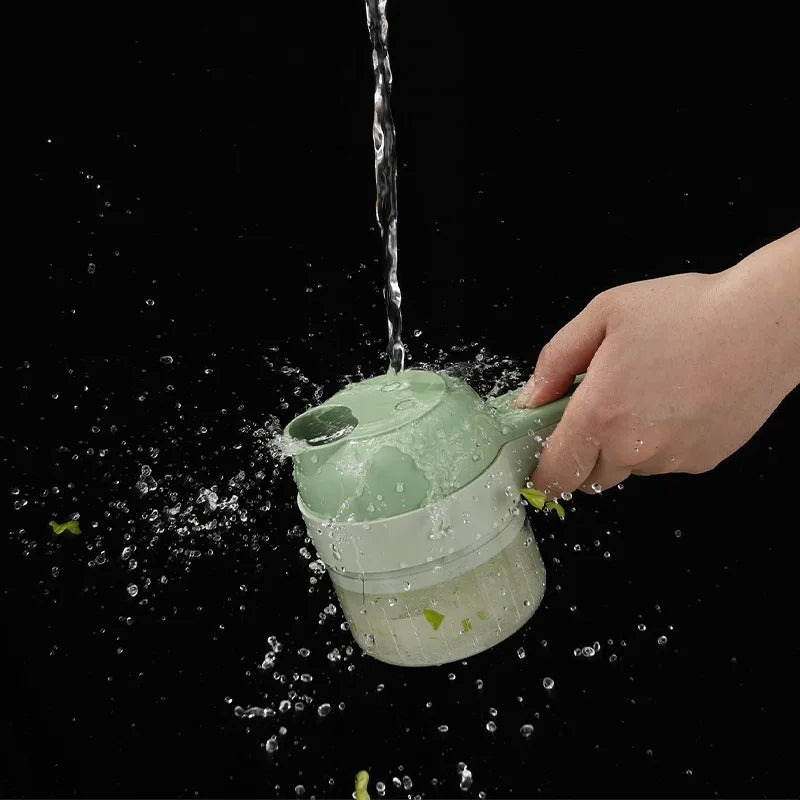 GreenTech Gemüseschneider | Der 4-in-1 Elektrisch aufladbare Gemüseschneider