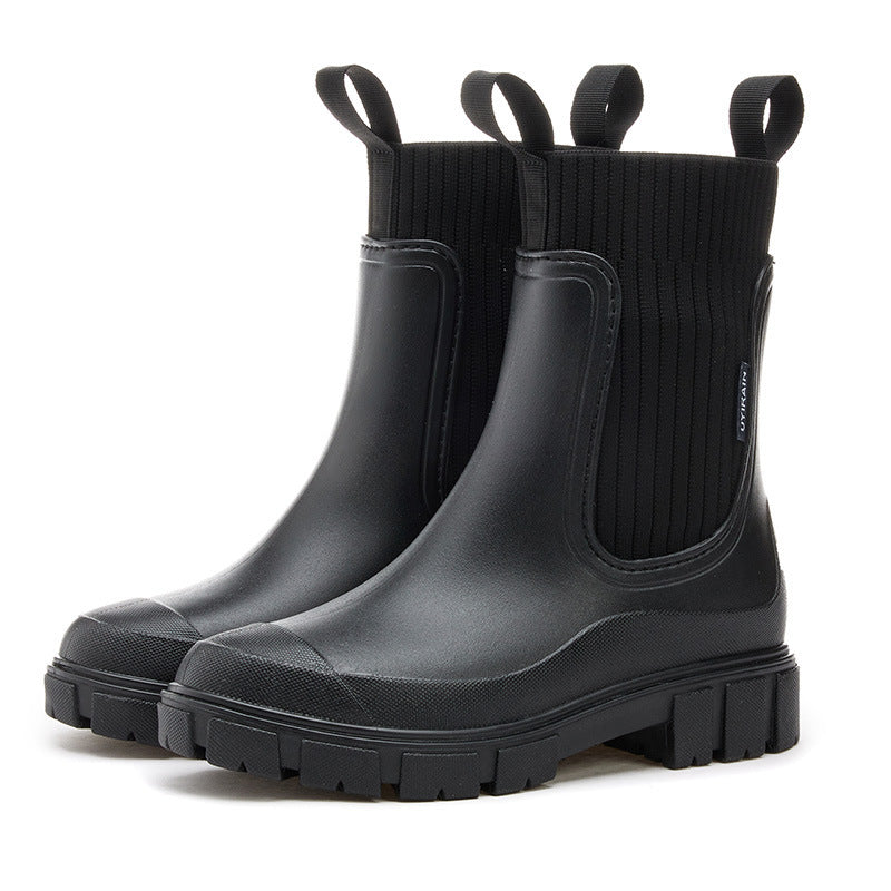 Wasserdichte Gummistiefel für Damen | Höhenverstellbares Plateau & Rutschfeste PVC-Sohle