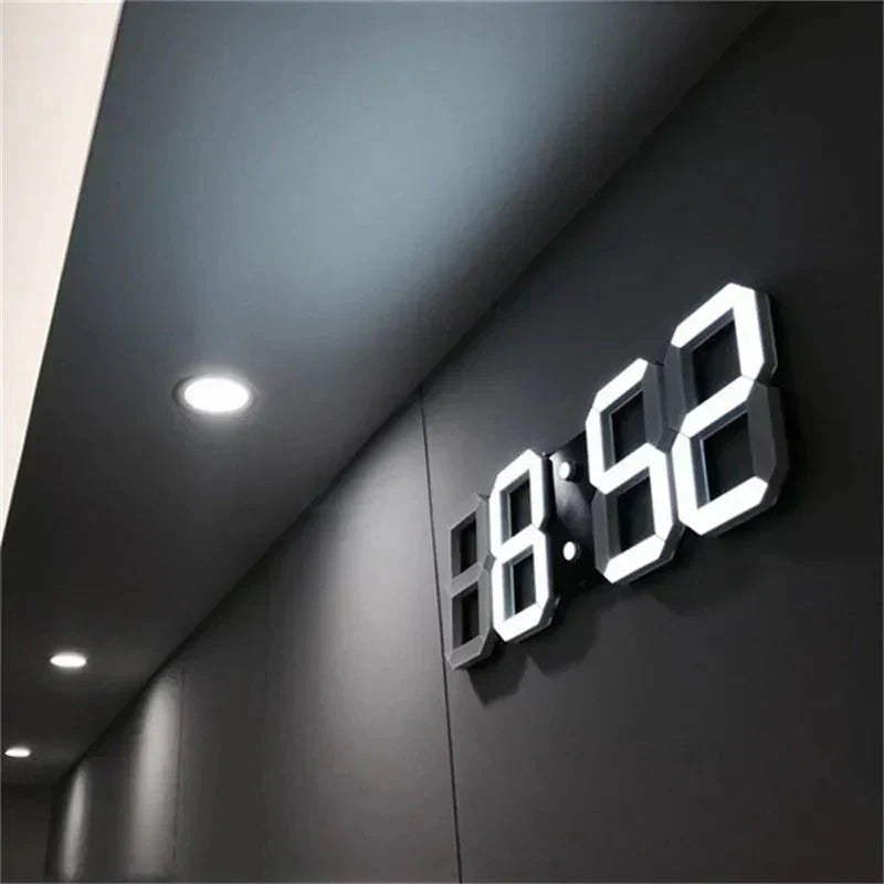 TimeGlow 3D LED Wanduhr – Digitale Uhr mit Einstellbarer Beleuchtung