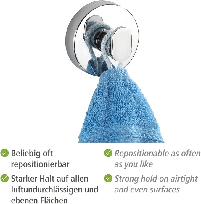Vacuum-Loc Wandhaken Duo Capri – Bohrfreie & Starke Wandmontage für Badezimmer & Küche