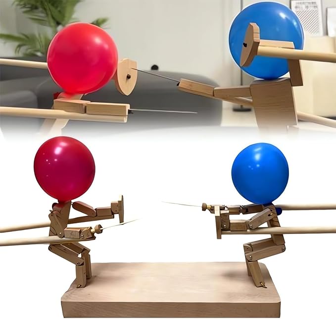 Handgemachte Ballonköpfe Holz Kämpfer Puppen