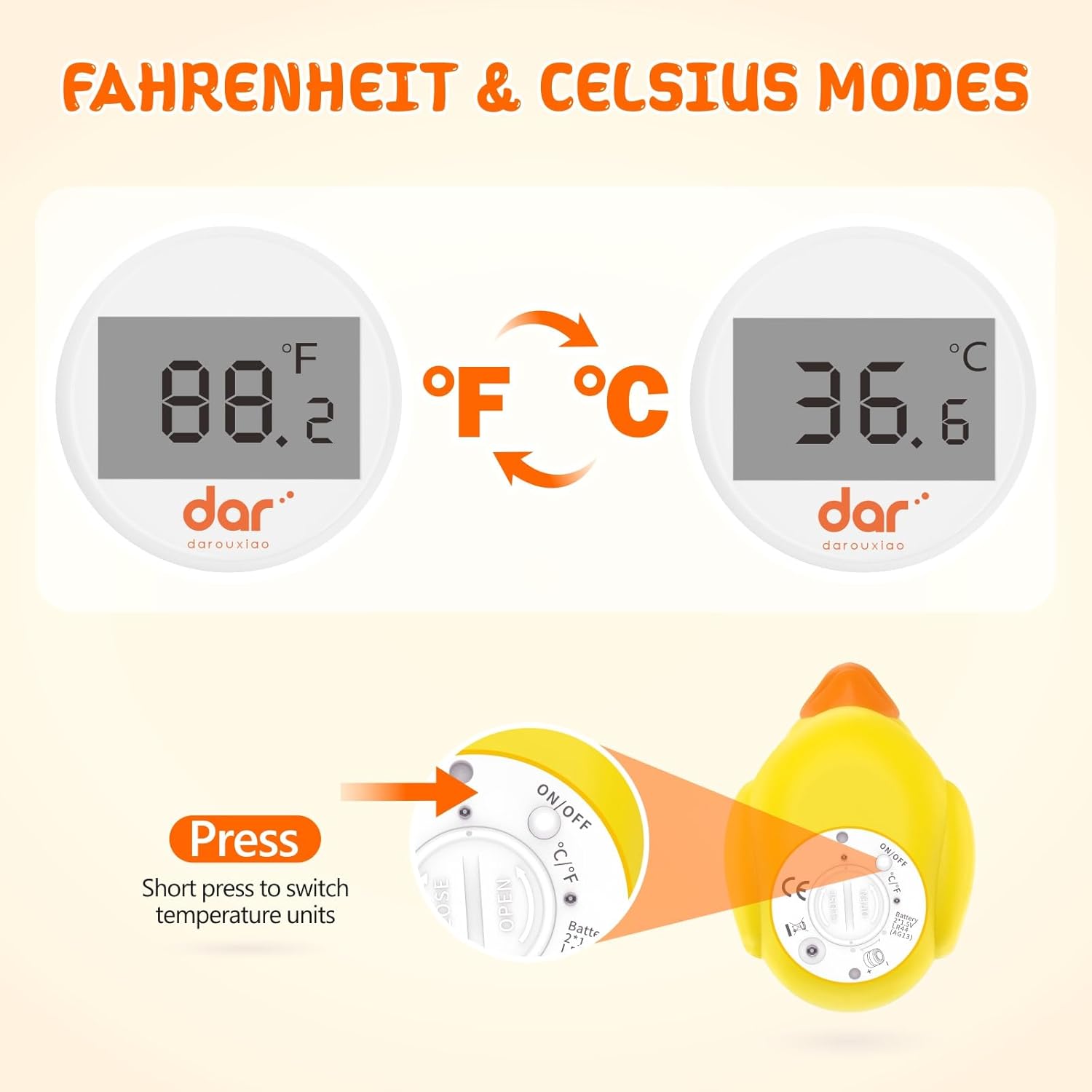 AquaVeilig Baby Badthermometer – Digitales Display mit 3 Farben und Temperaturwarnung