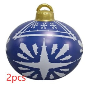 Aufblasbare Weihnachtskugel Außen Deko 60cm – Wetterbeständige PVC Weihnachtsdekoration