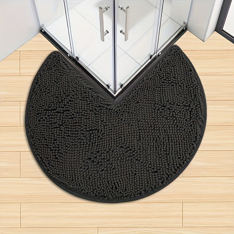 Rond LuxeChen Badmat Ultra-Weich Chenille – Rutschfest & Schnell Trocknend