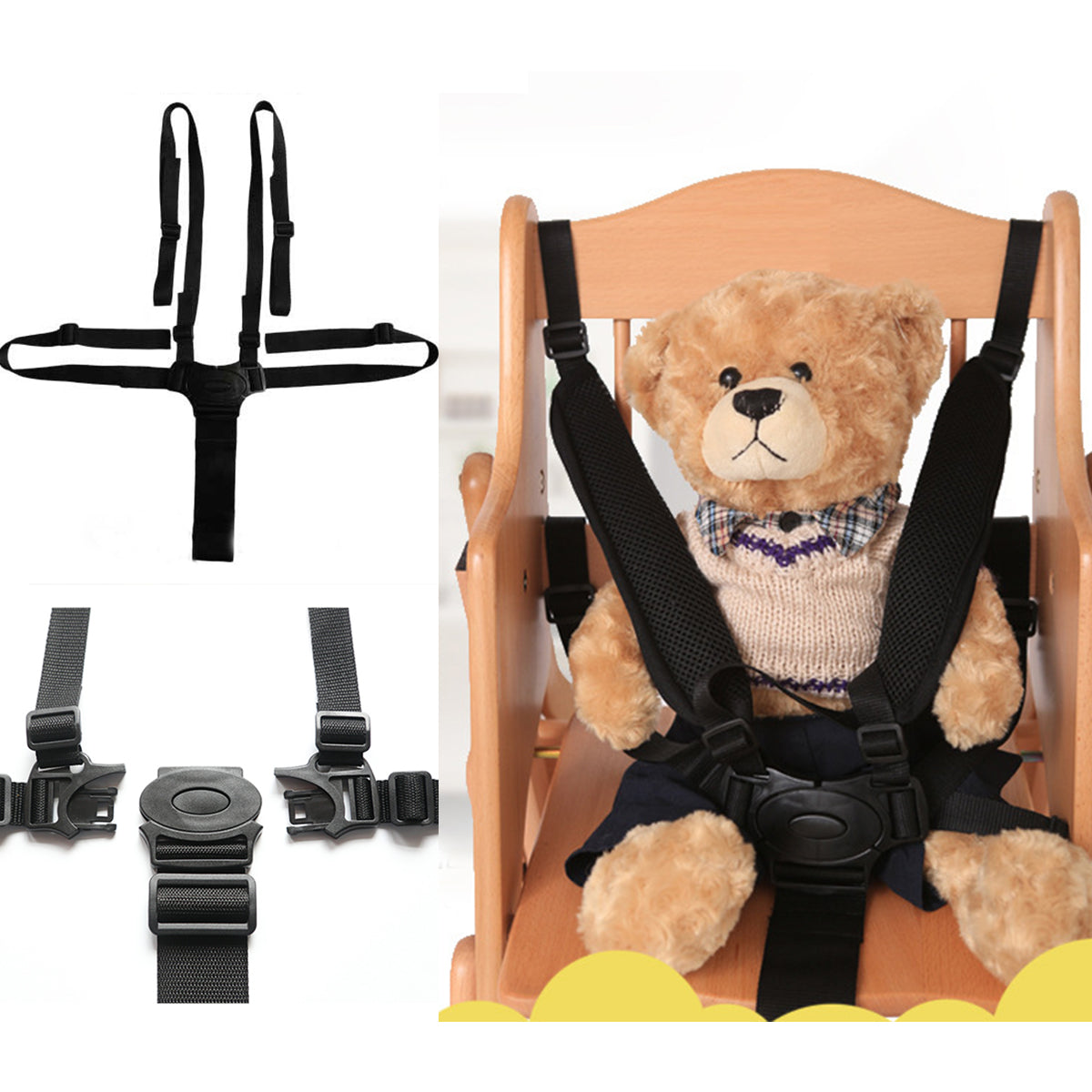 SafeStrap 5-Punkt Sicherheitsgurt mit Gurt – Bequeme und sichere Lösung für Kinderwagen, Buggy und Kindersitze