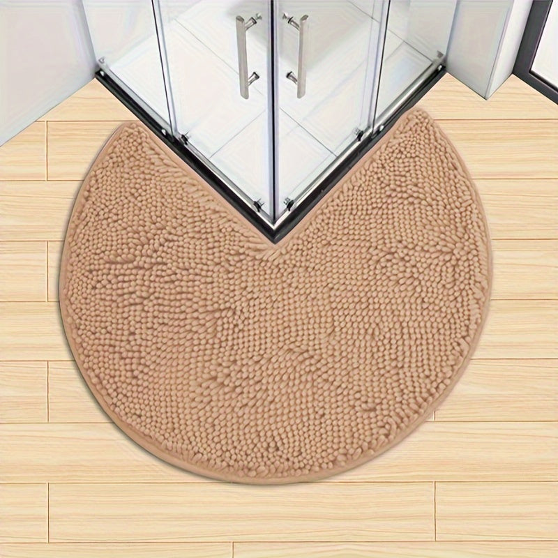 Rond LuxeChen Badmat Ultra-Weich Chenille – Rutschfest & Schnell Trocknend