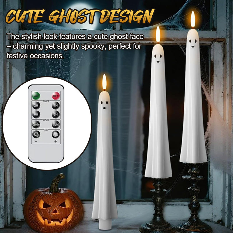 SpookGlow Spuklicht | Fernbedienbare 3D-Kerze mit Flamme