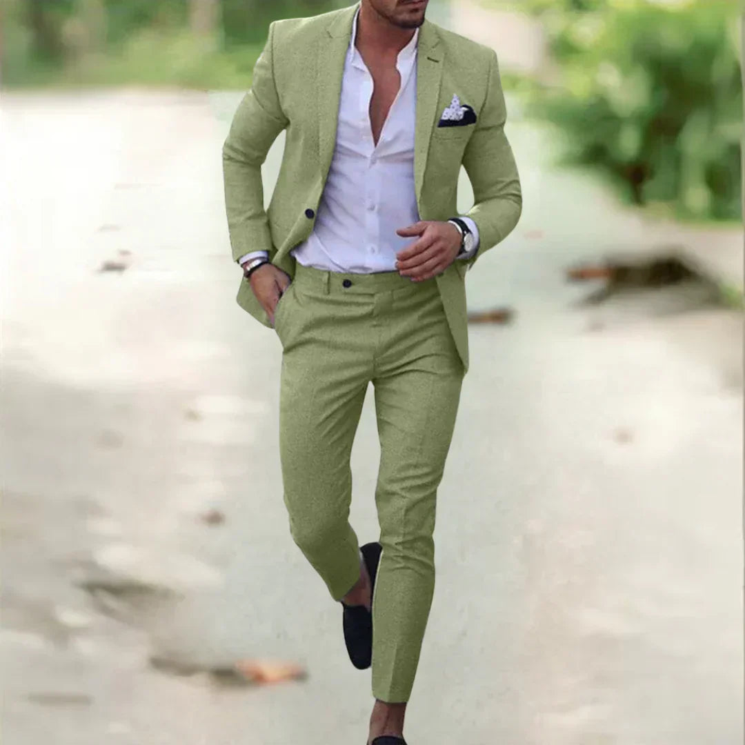 Leichter Herren Leinenanzug – 2-teilig, Slim Fit, ideal für Sommer, Hochzeit & Business