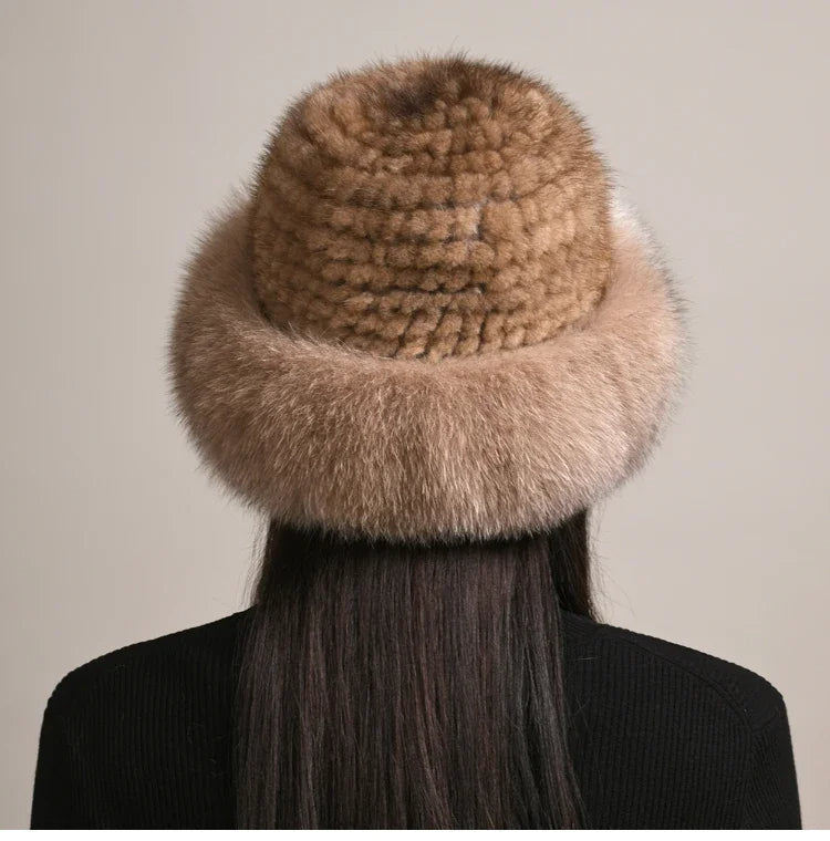 Novaine Nerzfellmütze für klassischen Winterkomfort und Stil