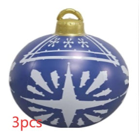 Aufblasbare Weihnachtskugel Außen Deko 60cm – Wetterbeständige PVC Weihnachtsdekoration