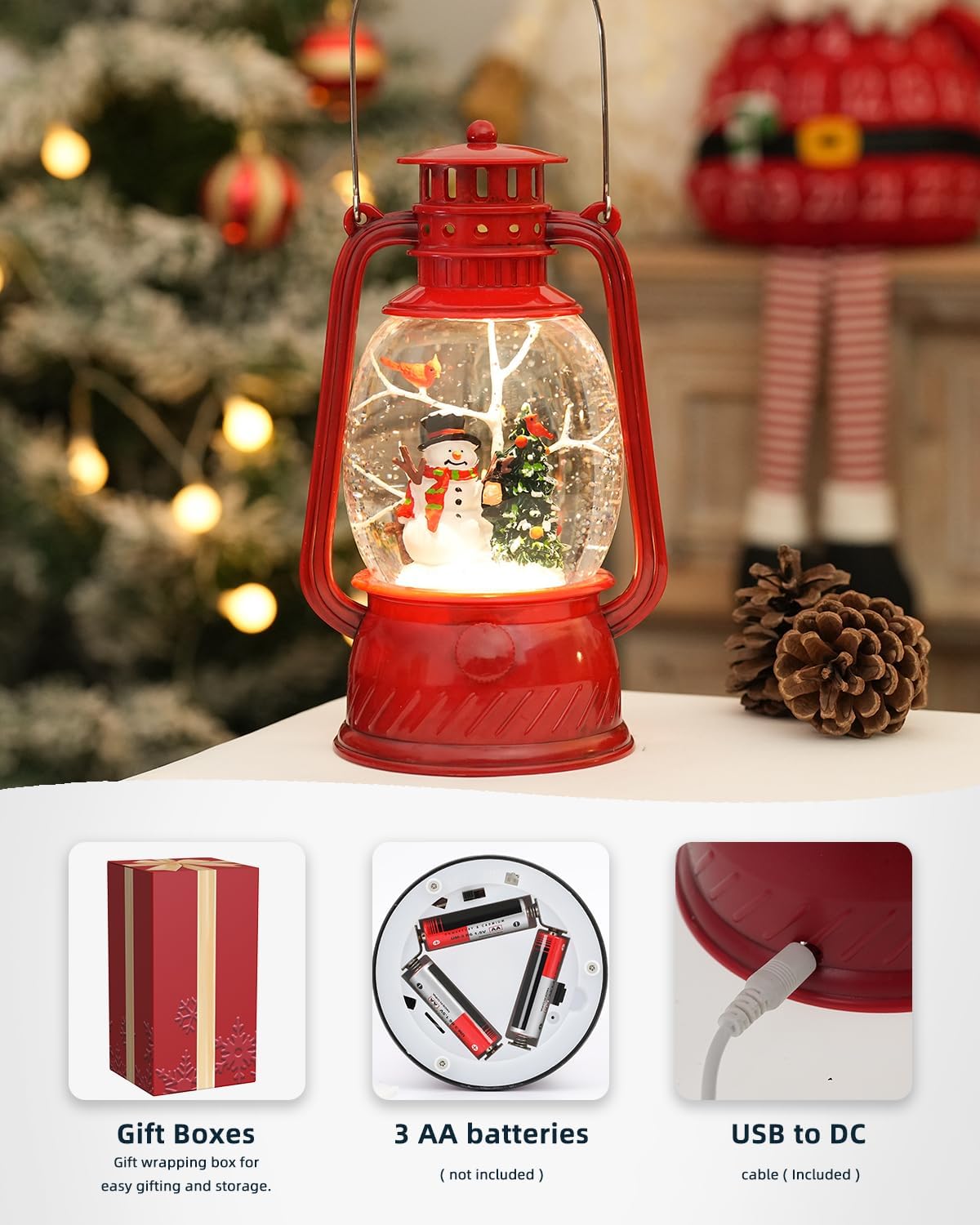 Herbstglanz Dekorative Lampe mit Kürbissen – Warmes LED-Licht und 6-Stunden Timer