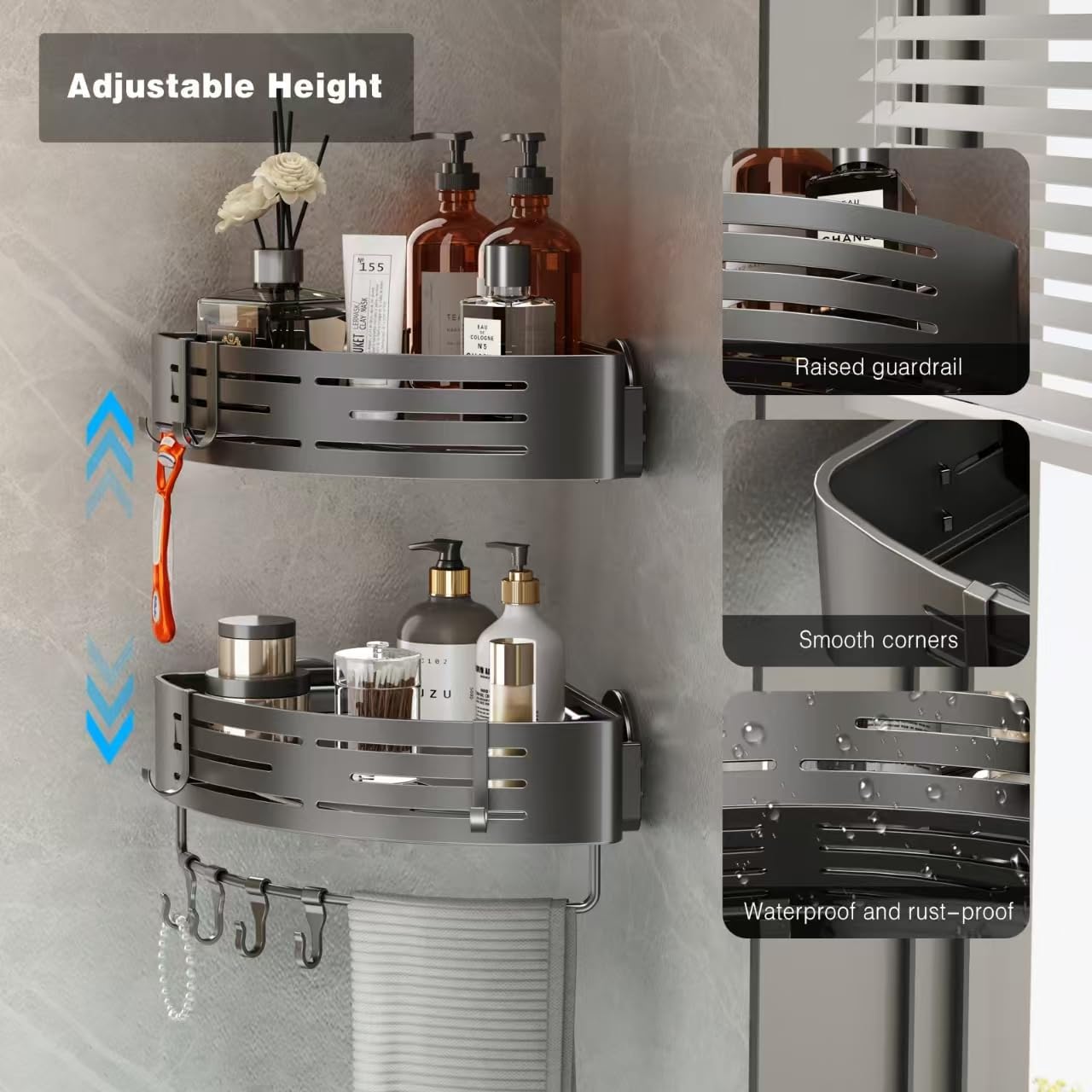 CaddyCraft Dreieckiger Dusch Organizer | Maximieren Sie den Raum mit einem stilvollen, vielseitigen Caddy