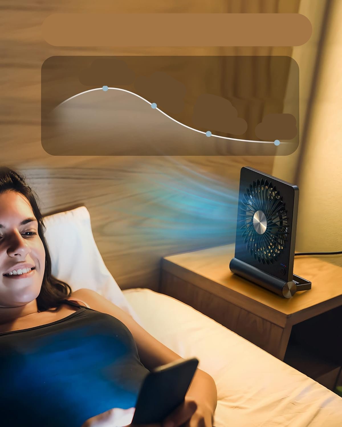 BreezeQuiet - Ultra-leiser kompakter Tischventilator für einen friedlichen Luftstrom