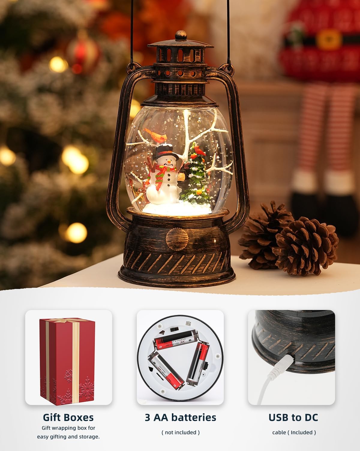 Herbstglanz Dekorative Lampe mit Kürbissen – Warmes LED-Licht und 6-Stunden Timer