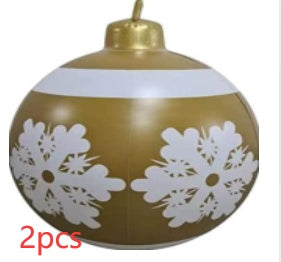 Aufblasbare Weihnachtskugel Außen Deko 60cm – Wetterbeständige PVC Weihnachtsdekoration