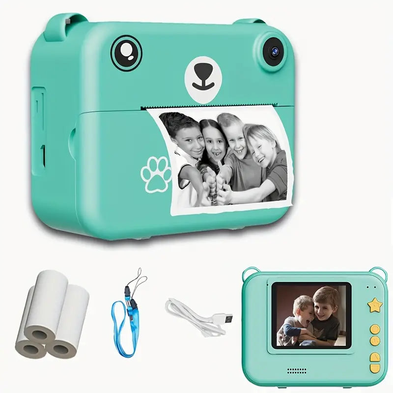 SnapKid - Kompakte Sofortbildkamera für Kinder - 1080P HD, Foto & Video, Inklusive Druckpapier & USB-Ladegerät