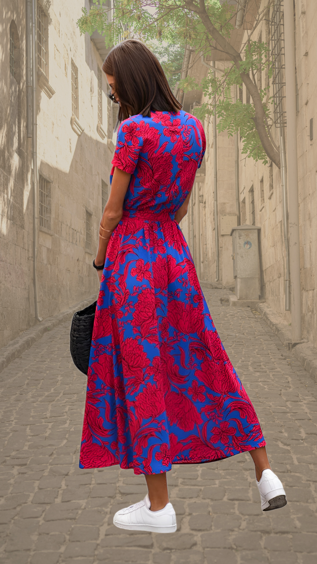 Aubrey | Aussagekräftiges Floral Wickel-Maxi-Kleid