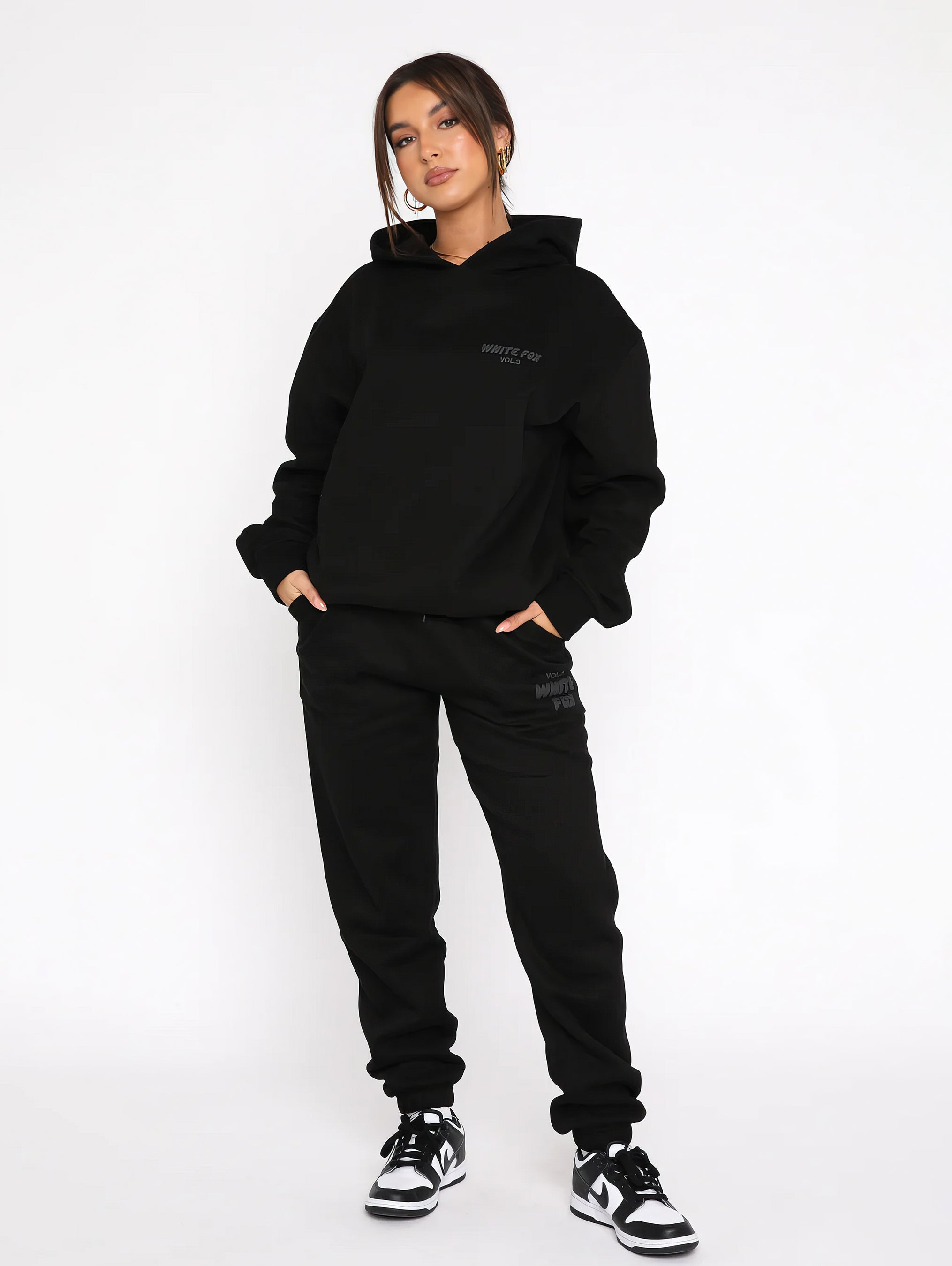 Vanio | Damen WhiteFox Trainingsanzug mit Kapuze
