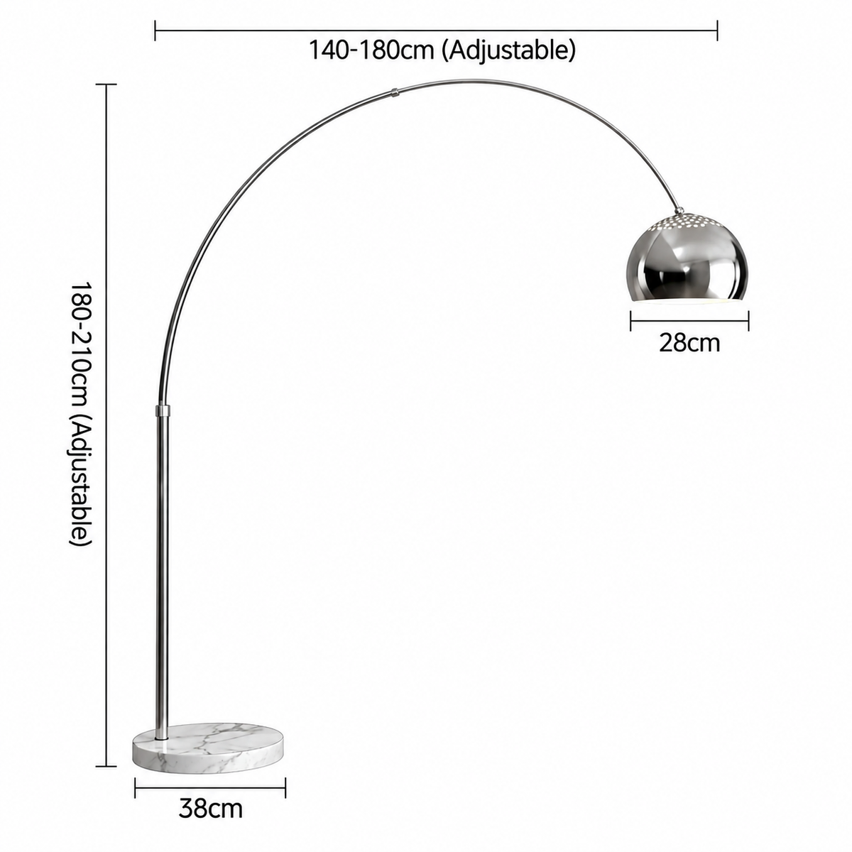 Italienische Arco Stehlampe – Modernes Design für das Wohnzimmer