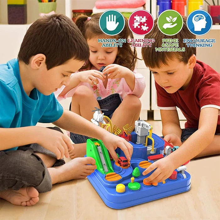 RescueTrack Abenteuer-Set – Pädagogisches Spielzeug für Rettungsfahrzeuge für Kleinkinder