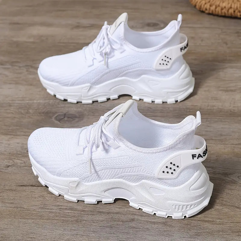 Damen Atmungsaktive Strick-Sneaker - Leichtgewicht, Bequeme Niedrige Laufschuhe für Alle Jahreszeiten