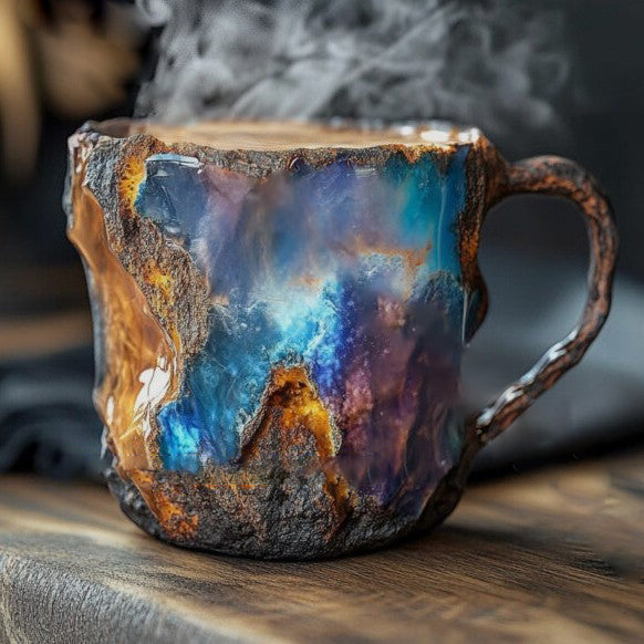 Handgefertigte Kaffeetassen aus Mineral-Kristall, Isoliert, Mikrowellengeeignet, 350-450 ml