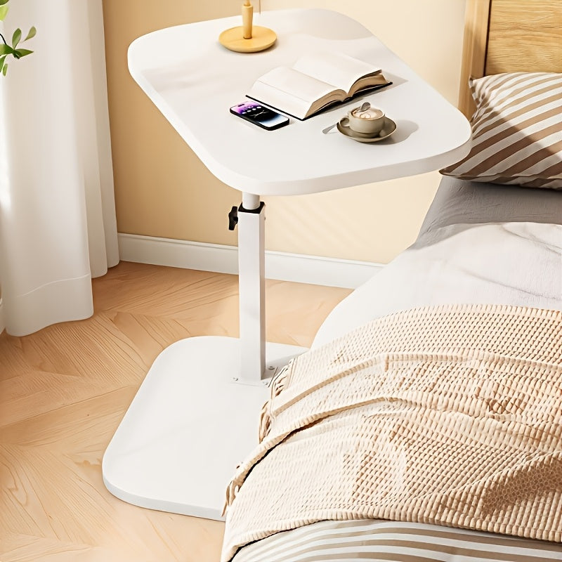 Verstellbarer Beistelltisch für Sofa oder Bett – Holzoberfläche mit Metallgestell