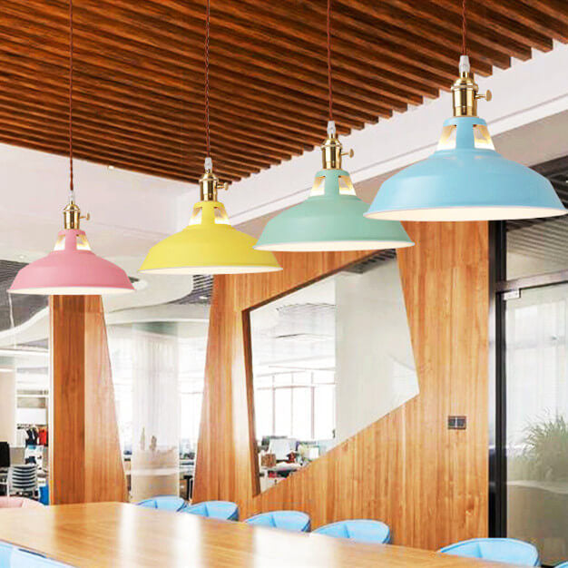 Pendelleuchte Industriell - Bunte Barn Shade - Dimmbar - Einzigartiger Stil