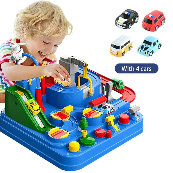 RescueTrack Abenteuer-Set – Pädagogisches Spielzeug für Rettungsfahrzeuge für Kleinkinder